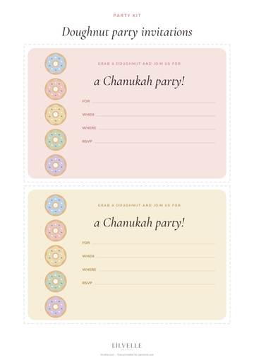 Preview of Doughnut party invitations