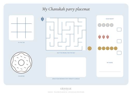 Preview of Kids’ activity placemat