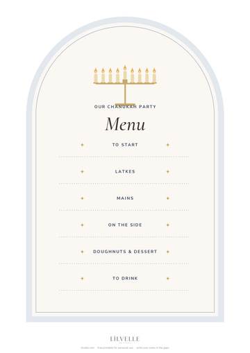 Preview of Chanukah party menu