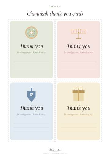 Preview of Chanukah thank-you cards